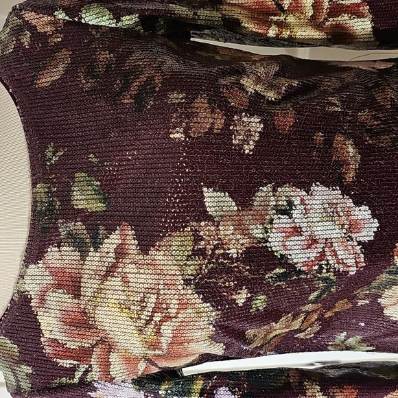 Vince Camuto Sequins Dress Floral Patterned. Size 6. Reat Zipper.‎ New - Picture 2 of 8